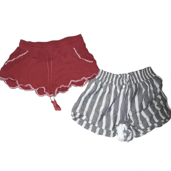 Aeropostale Pants - Aeropostale Japana Tassel Short Shorts Bundle frilly eyelet linen like
